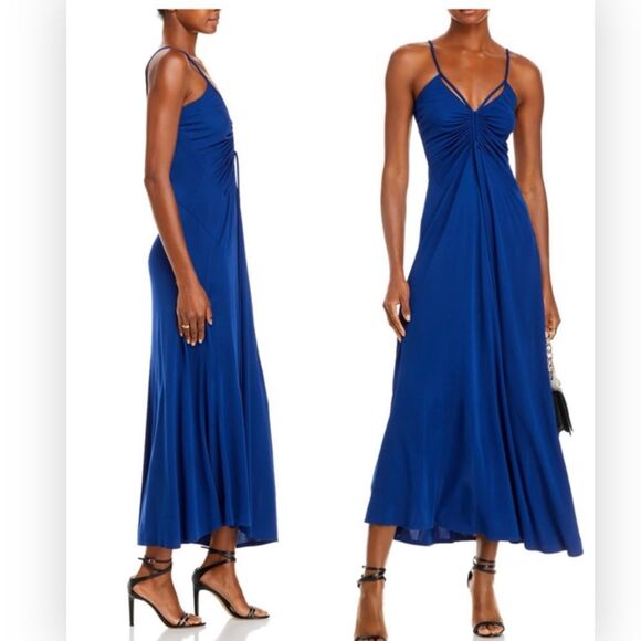 Proenza Schouler White Label Matte Crepe Spaghetti Maxi Dress NWT $550 - Picture 3 of 5